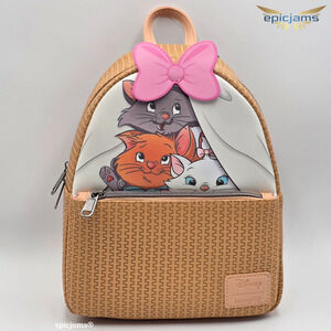 Loungefly Disney The Aristocats Marie Kitten Basket Bow Brown Mini Backpack Bag